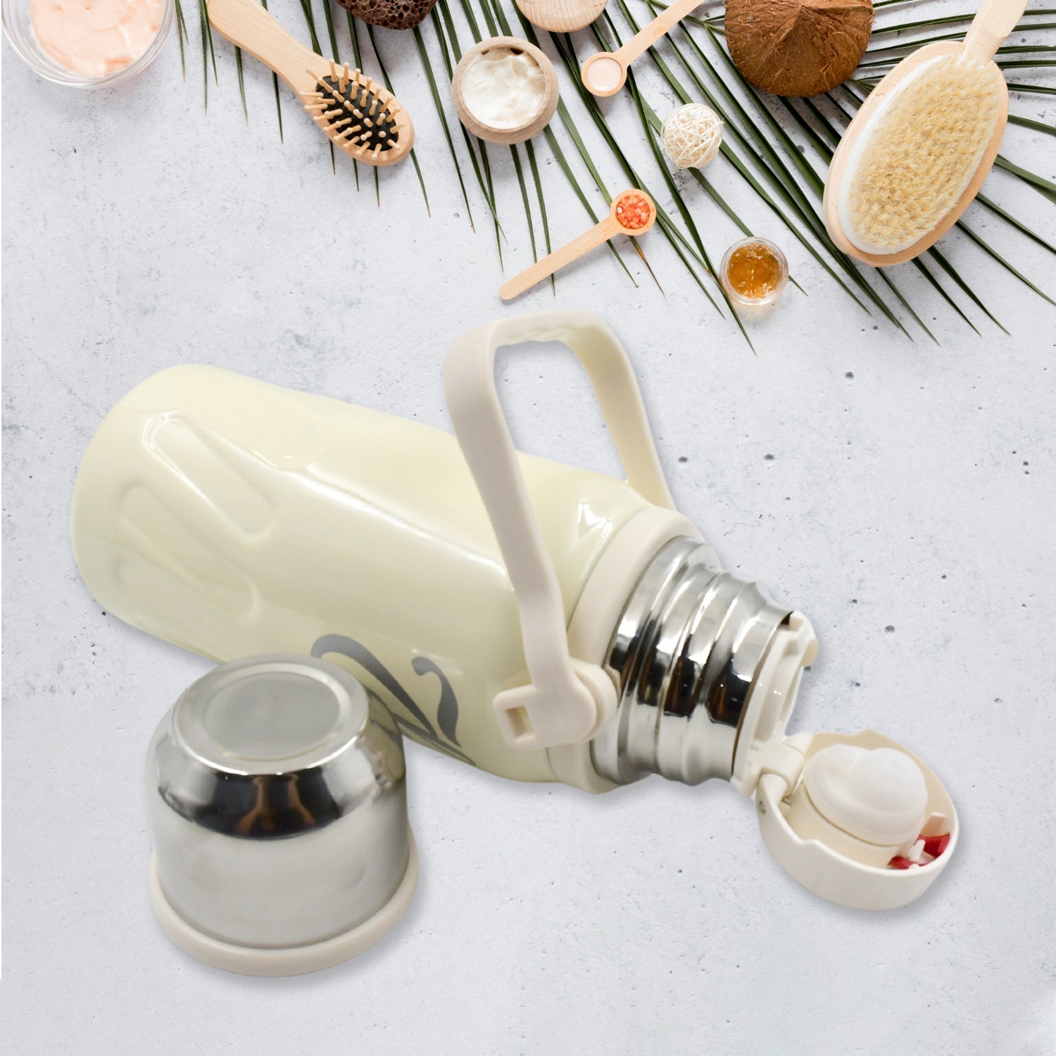 Stainless Steel Vacuum Insulated Water Bottle | Leak Proof Flask for Tea Coffee | With Steel Cup Stainless Steel Vacuum Insulated Water Bottle | Leak Proof Flask for Tea Coffee | With Steel Cup